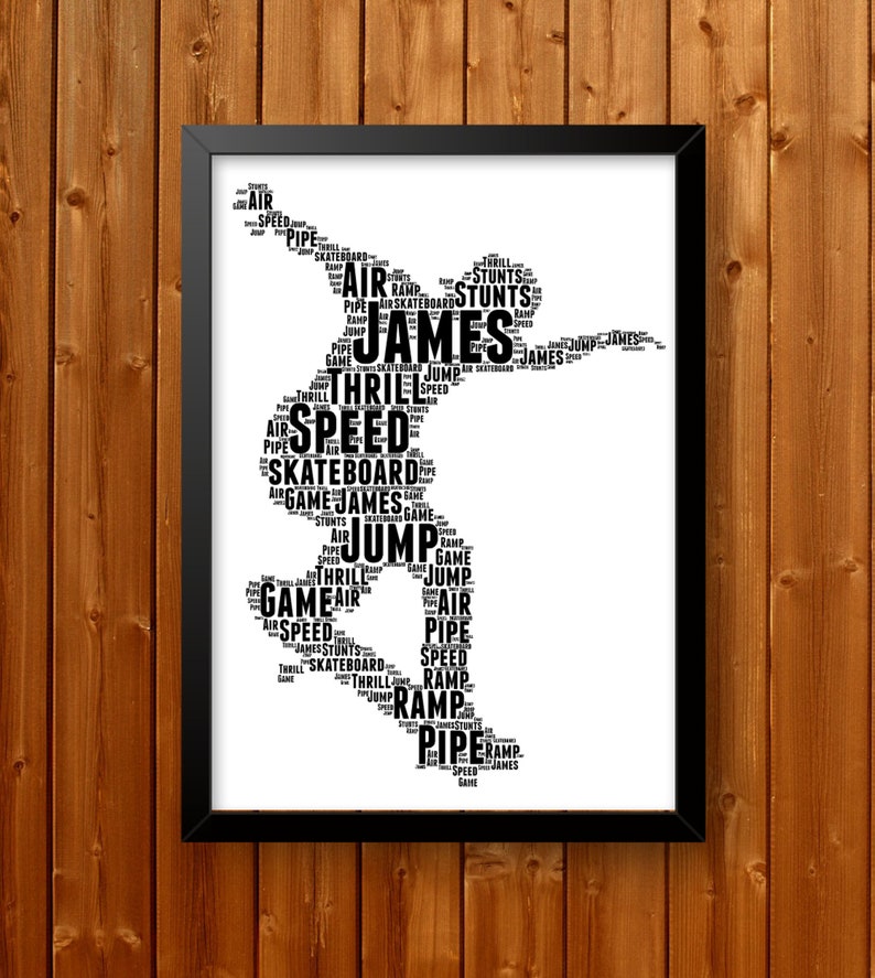 Personalised Skateboard Skateboarding Skater Custom Word Etsy Australia