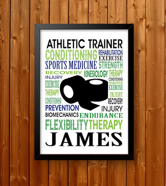 Personalised Athletic Trainer Poster, Athletic Trainer Typography