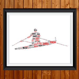 Personalised Men Rowing Word Art Gift, Men Rowing Gift Water Sports Gifts Rowing Wall Prints Wall Art Digital Download Prints 54