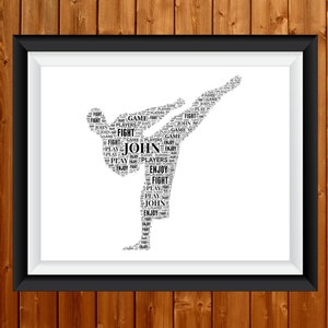 Personalised Karate Gift Word Art Wall Print - Gift For Karate Sensei Instructor Students - Martial Arts Artist Wall Art Gift Print 43