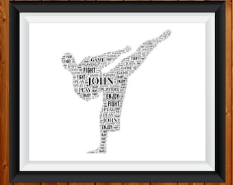 Personalised Karate Gift Word Art Wall Print - Gift For Karate Sensei Instructor Students - Martial Arts Artist Wall Art Gift Print 43