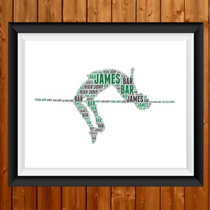 Personalisierte Hochsprung Geschenke DRUCKBARE Wort Kunst Wanddruck - Leichtathletik Geschenke Wanddekor Benutzerdefinierter Druck zu Hause Wand Kunst Druck 34