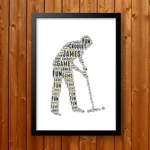 Personalised PRINTABLE Word Art Gift Male croquet Gifts Sports Gift Men croquet Wall Art Wall Prints Wall Art Prints croquet 34