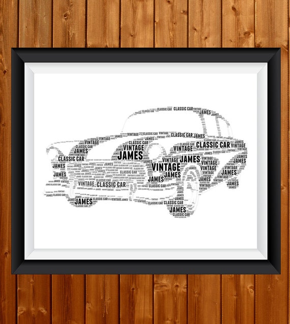 Personalised Car Word Art Classic Car Design Classic Car - Etsy
