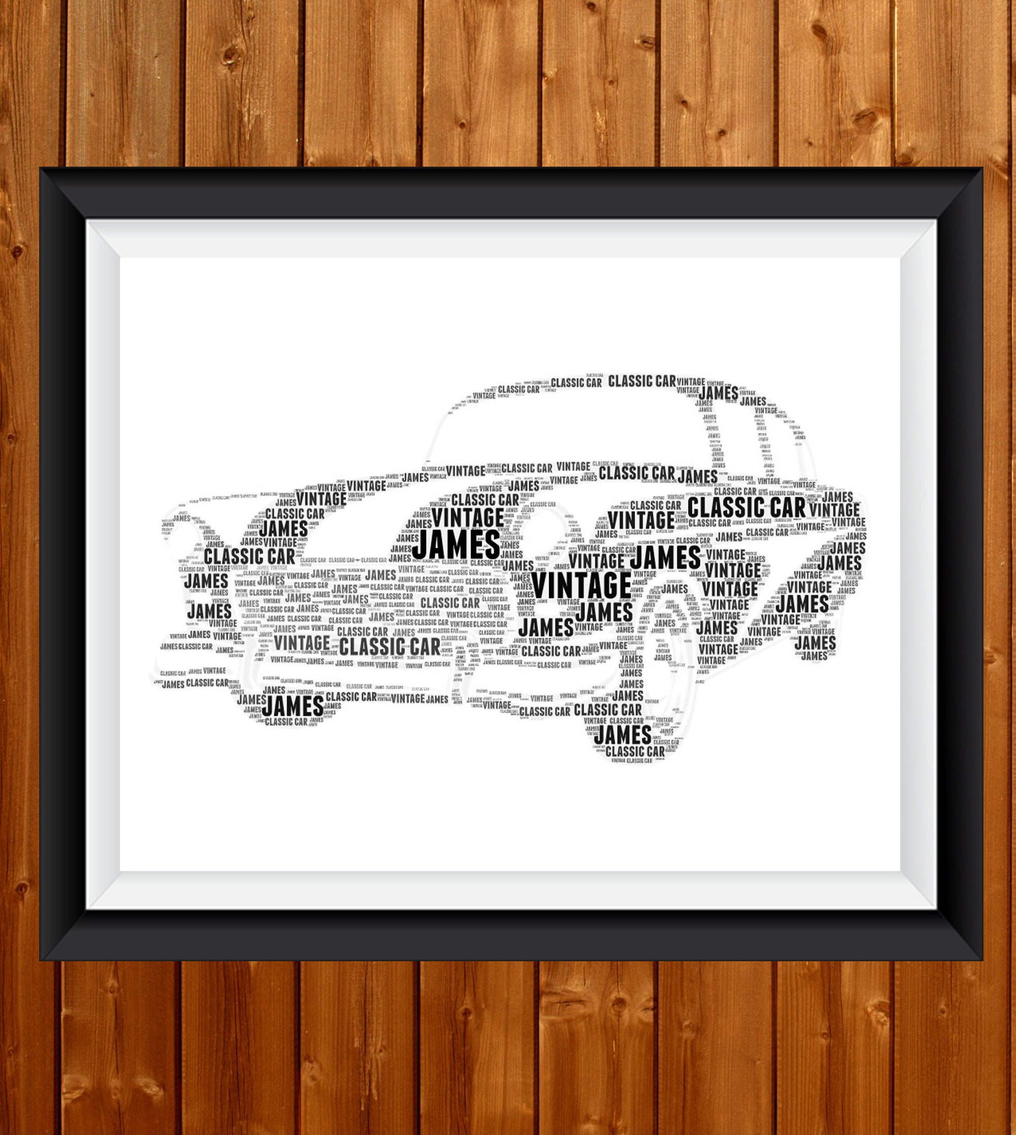Personalised Car word art classic car design classic car Etsy