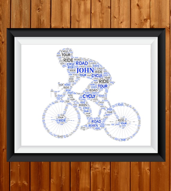 Personalised Cyclist Print Cycling Bike Riding Birthday Gifts For Men and Women 