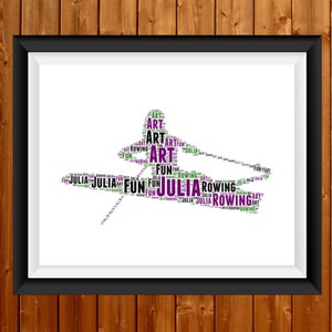 Mujeres personalizadas Remo Palabra Arte Regalo, Kayak Regalo Deportes acuáticos Regalos Remo Pared Impresiones Arte de la pared Descarga digital Impresiones 54