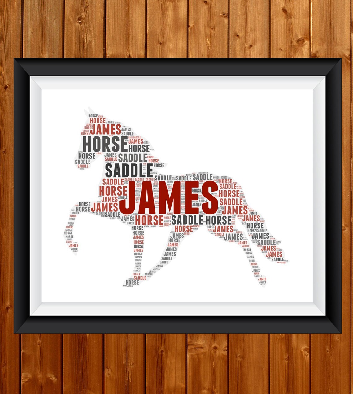 Personalised Horse Print Horse Word Art Horse Rider Gift | Etsy