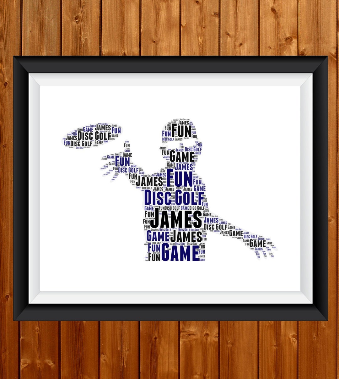 Disc Golf Wall Art Disc Golf Art Personalised Word Art Gift Etsy