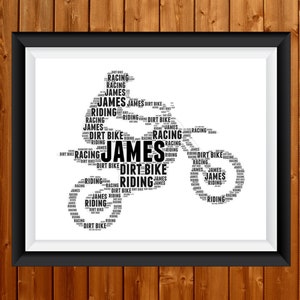 Personalised Motorbike Gifts - Motorcycle Gifts - Motorcycle Biker Gift Motorbike Rider Motor Bike Lover Gift Motorcyclist Gift - Word Art
