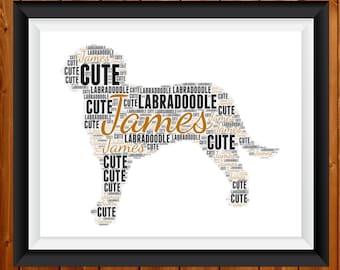 Personalised Labradoodle Gift, PRINTABLE, Labradoodle Gifts Word Art Wall Print - Dog Lover Gifts Wall Decor Digital Download Prints