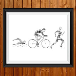 Personlig Ironman Triathlon - Triathlonpresenter - Triathlonkonst Löpning Cykling Simning Presenter Idrottare Iron Man Race Presentord Konst
