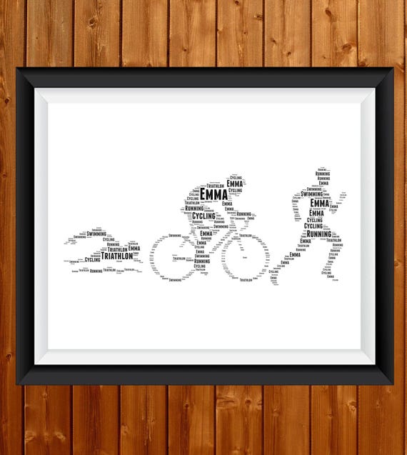 Personalised Ironman Triathlon -triathlon Gifts -triathlon Art