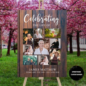 Celebration of life poster - Memorial Poster- Celebration of Life Decoration | Large Funeral Sign | Memorial Sign | Funeral Poster