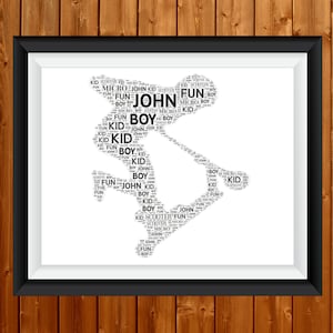 Personalisierte Micro Scooter Skating für Jungen Geschenk Wort Kunst Wand Raum Dekor Drucke 73