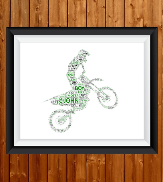 word art picture personalised gift present keepsake Dirt Bike Motor Cross 