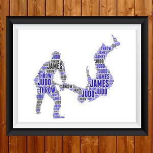 Personalised PRINTABLE Judo Gifts Martial Arts Gifts  Word Art Print Sports Gifts For Defence Wall Art Wall Decor Download Prints 89