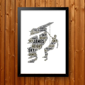 Personalised  Free climbing Gifts  Aid climbing PRINTABLE Free climbing Word Art Wall Print - Gifts Wall  Digital Download Prints 89