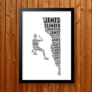 Personalised  Rock Climbing Gifts  PRINTABLE Word Art Wall Print - Abseiling Gifts Wall Decor Custom Digital Download Prints 89