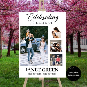 Funeral Welcome Sign Collage- Celebration of Life Decoration | Large Funeral Sign | Memorial Sign | Funeral Decor 45
