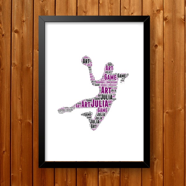 Personalisierte DRUCKBARE Handball Frauen Wort Kunst Geschenke Handball Dame Spieler Geschenke Druck Sport Geschenke Für Spieler Wand Drucke Digitaler Download