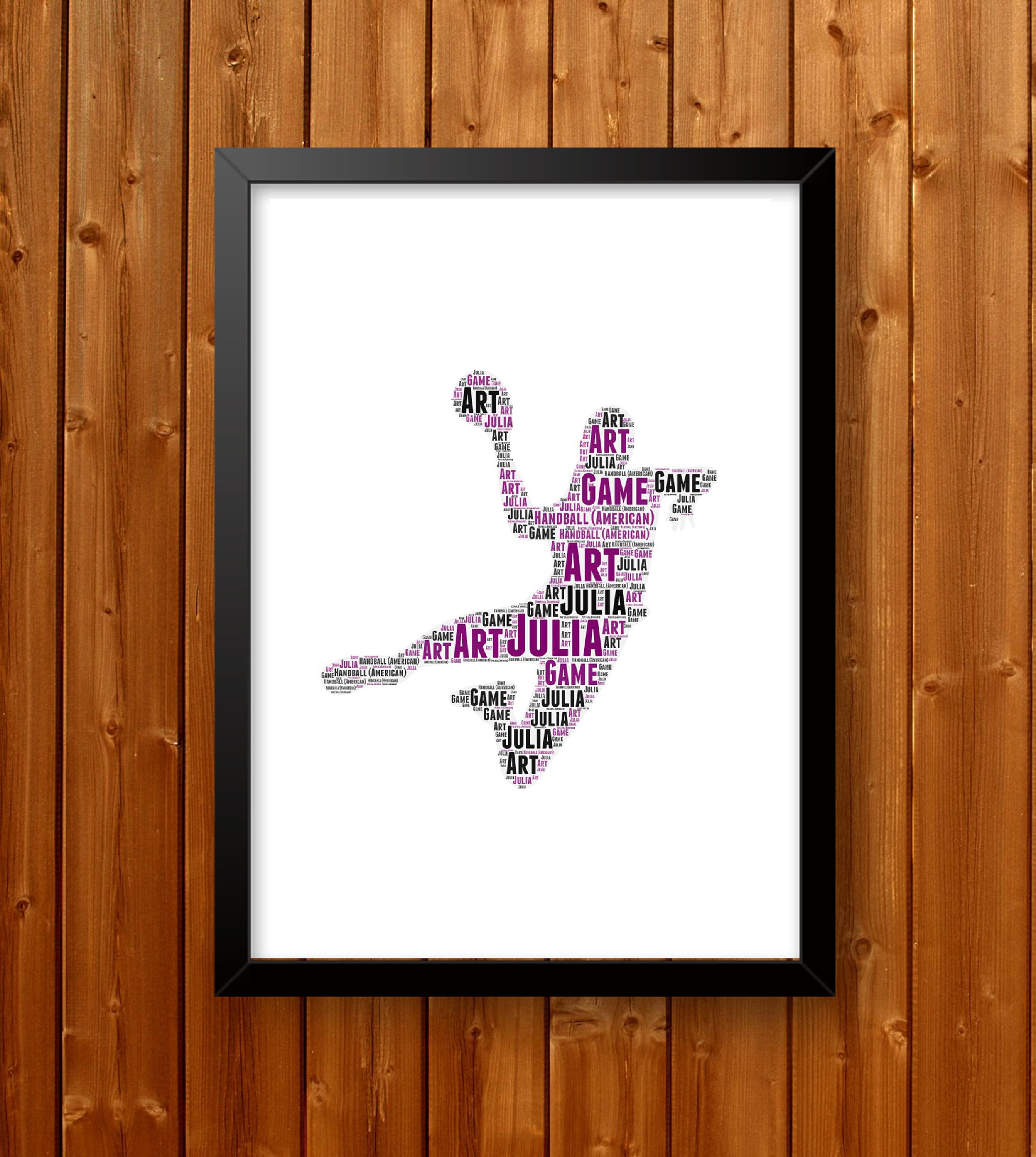 Personalised PRINTABLE Handball Women Word Art Gifts Handball Lady ...