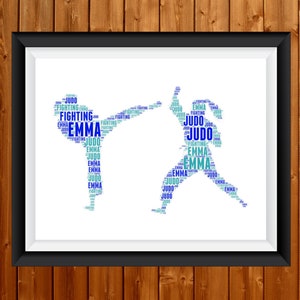 Personalised Judo gift, PRINTABLE Judo Word Art Gift Martial Arts Gifts Print Sports Gifts For Defence Wall Prints Wall Art Digital Download