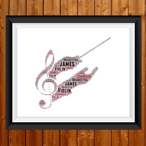 Personalised Orchestra Teacher Gift, rchestra Gift, Music Wall Art, Orchestra, Music Director Gift, Orchestra Conductor Art Print