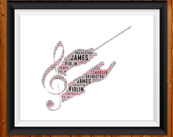 Personalised Orchestra Teacher Gift, rchestra Gift, Music Wall Art, Orchestra, Music Director Gift, Orchestra Conductor Art Print