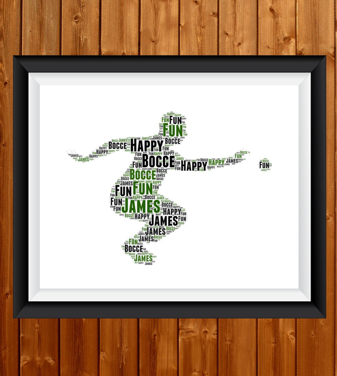 Personalised PRINTABLE Word Art Gift Male Bocce Ball Gifts Sports Gift