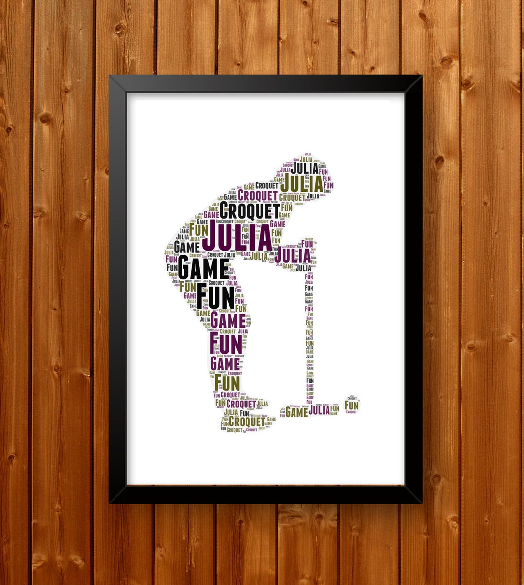 Personalised PRINTABLE Word Art Gift Female Croquet Gifts Sports Gift