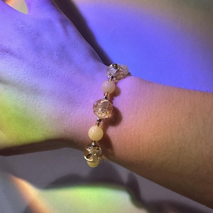 Yellow and Gold Beaded Bracelet