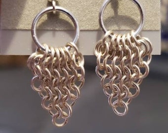 Sterling silver chainmaille earrings