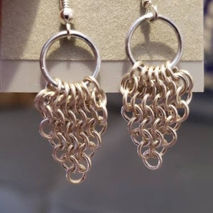 Sterling silver chainmaille earrings