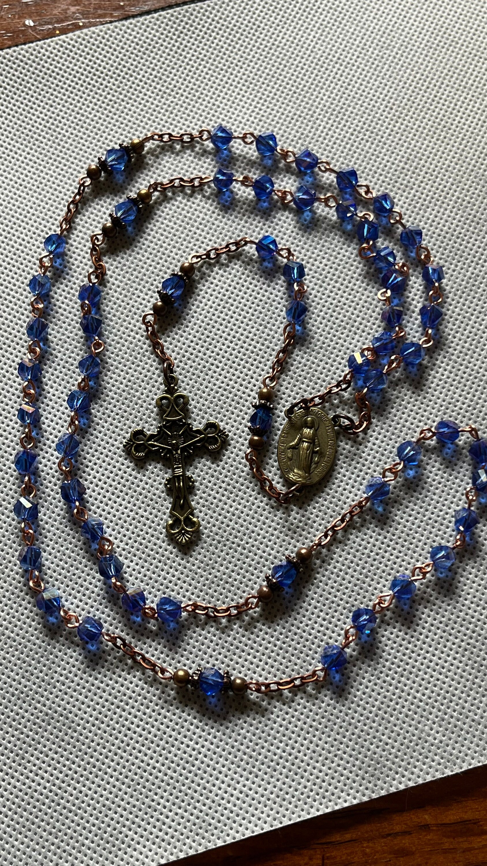 COTTVOTT Stainless Steel 6mm Beads Rosary Catholic Necklace