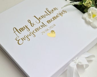Engagement memory box - Mr & Mrs personalised box - Engagement keepsake storage - gift for couples - cards and memories
