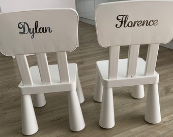 Personalised Childrens Chair Vinyl Decals / Stickers / Chair Names / Kids Decor / Personalise your childrens furniture or toy box