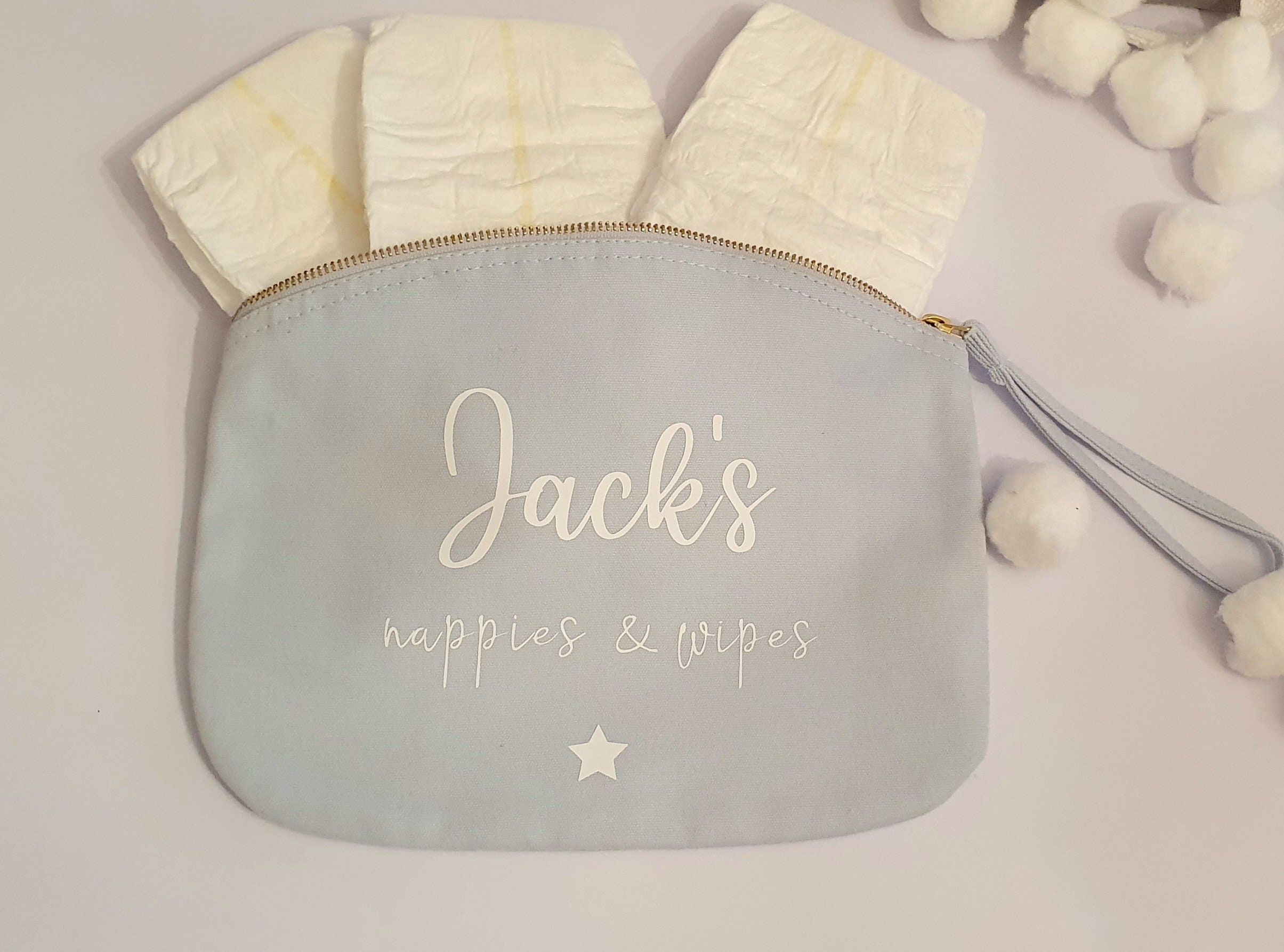 Personalised Nappy Zip Pouch Changing Kit Baby Grab Bag Etsy UK