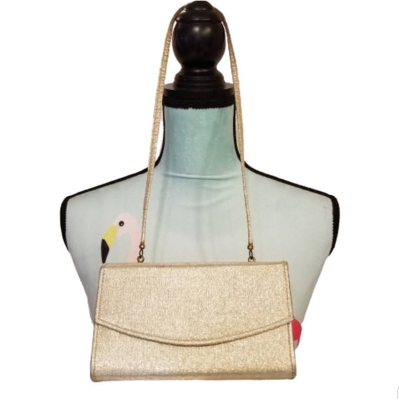 Gold Metallic Vintage 1950s Envelop Clutch Evening