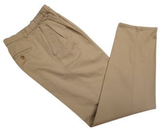 White Stag Vintage Pleated Tapered Tan Trouser Pants Size 8 Tall