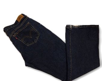 Levi's Vintage 515 Bootcut Denim Jeans Dark Wash Blue Size 14 S