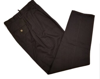 IZOD Vintage Pleated Tapered Trouser Pants Black Size 8