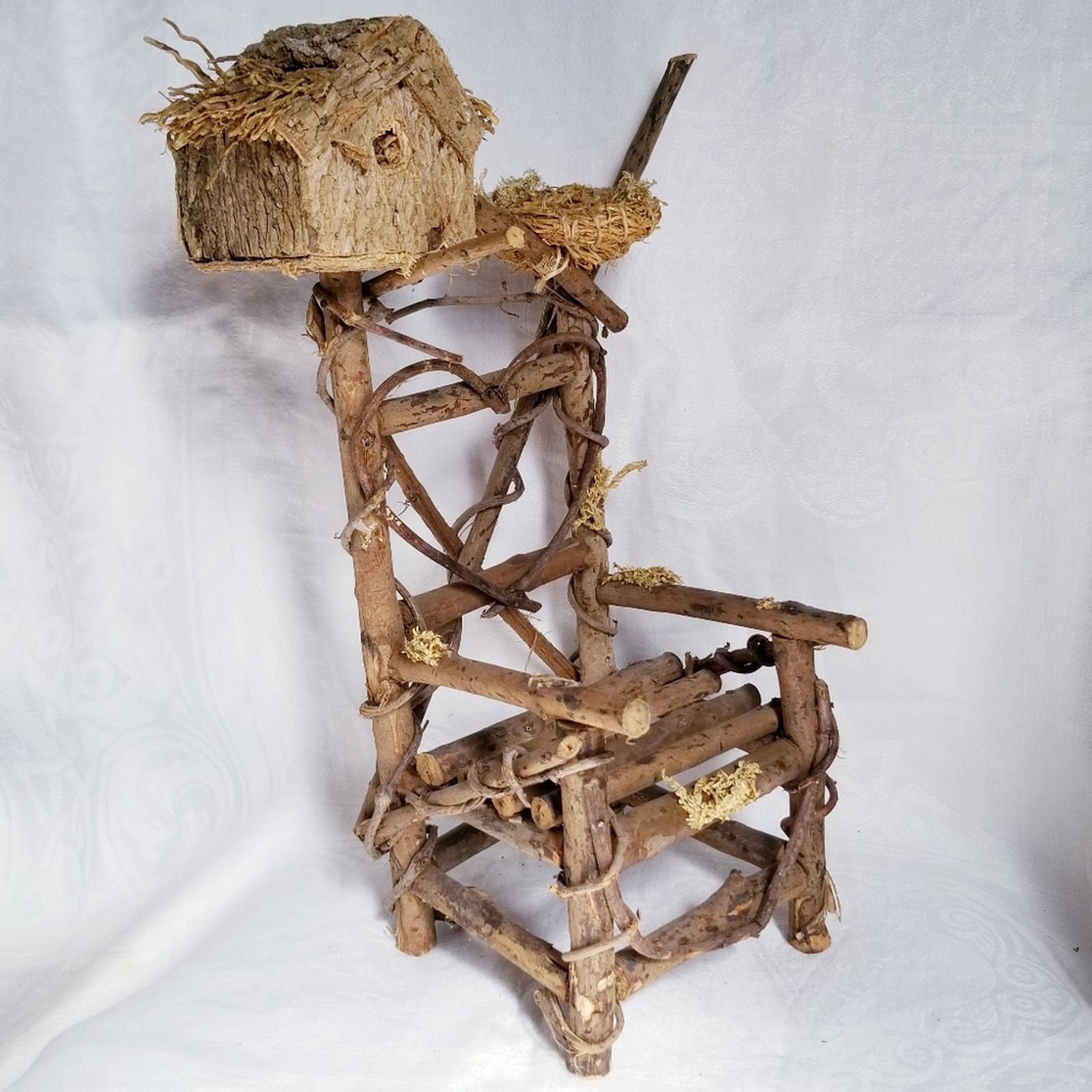 Handmade Birdhouse & Nest Wooden Chair Home Decor - Etsy