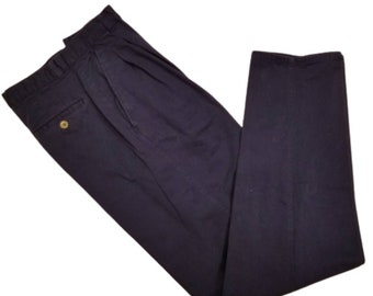 White Stag Vintage Pleated Tapered Trouser Pants Navy Blue Size 8T