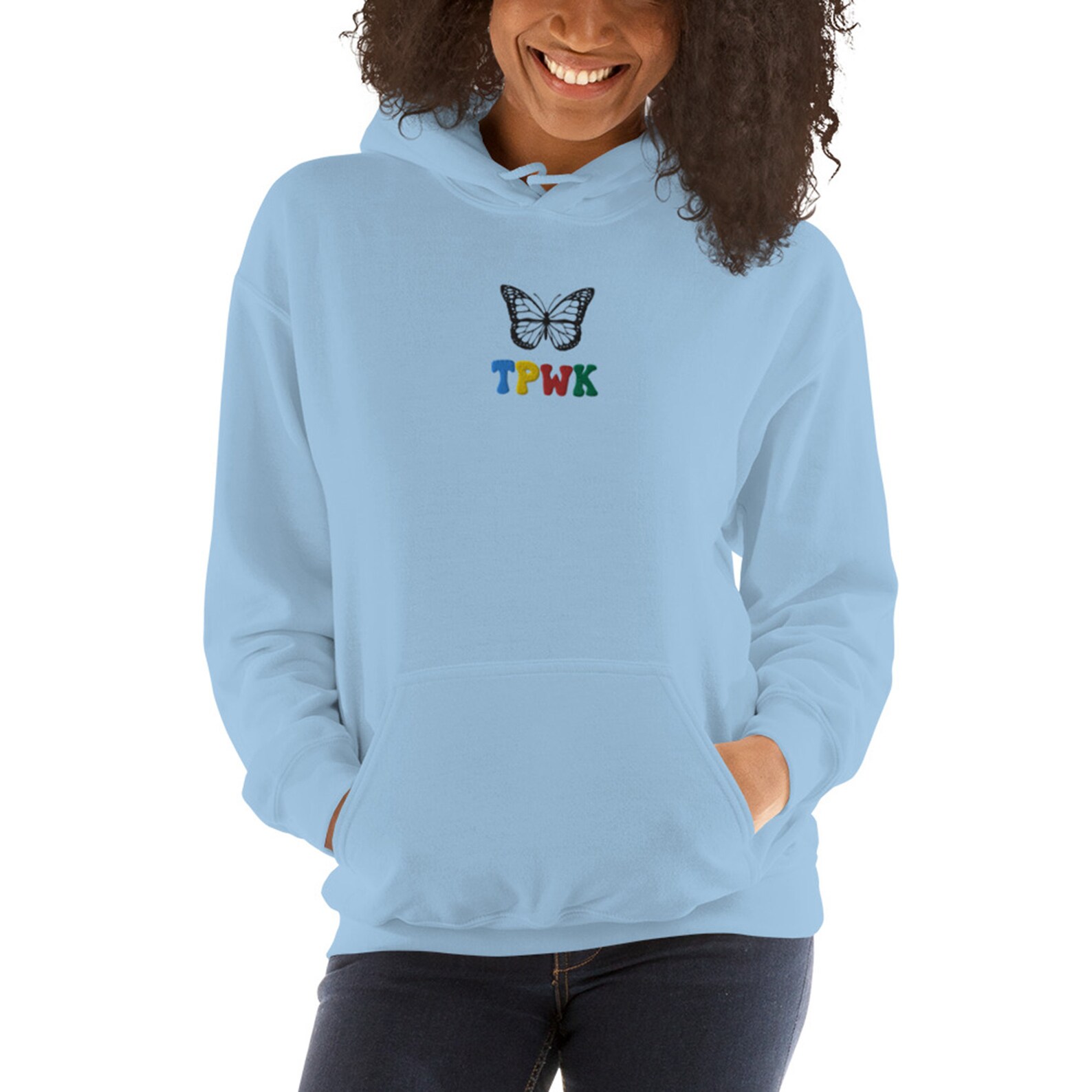 Embroidered TPWK Hoodie TPWK Butterfly Embroidered Tpwk | Etsy