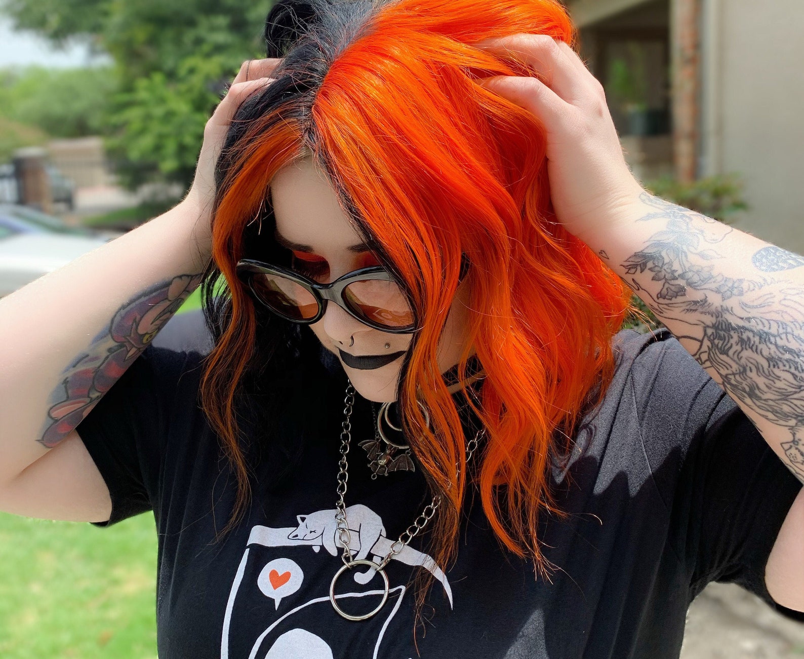 Split Dye Human Hair Wig T-PART custom colors | Etsy