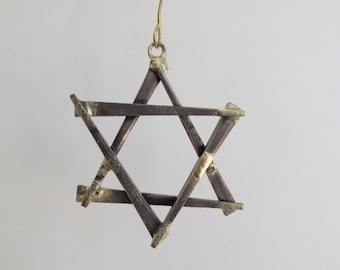 Handmade Star of David Ornament – Brazed Brass & Steel Wall Art