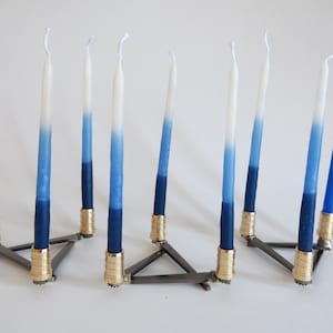 Menorah Handmade Chanukiah Hanukkah Chanukah made of steel and brass image 1