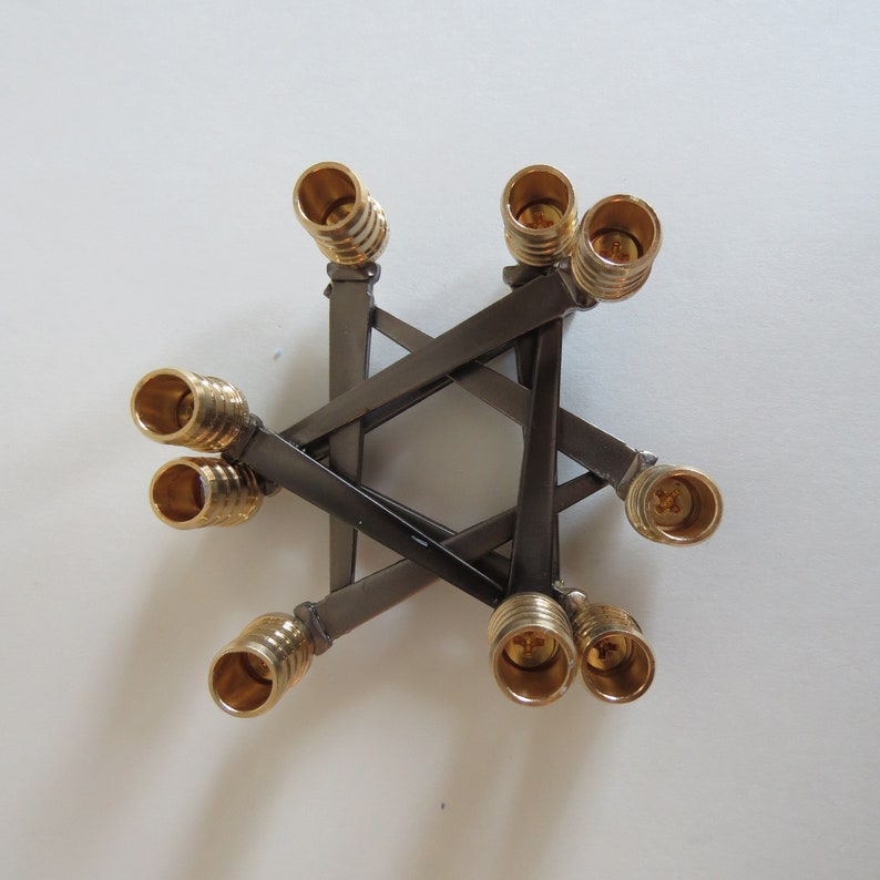 Menorah Handmade Chanukiah Hanukkah Chanukah made of steel and brass image 4