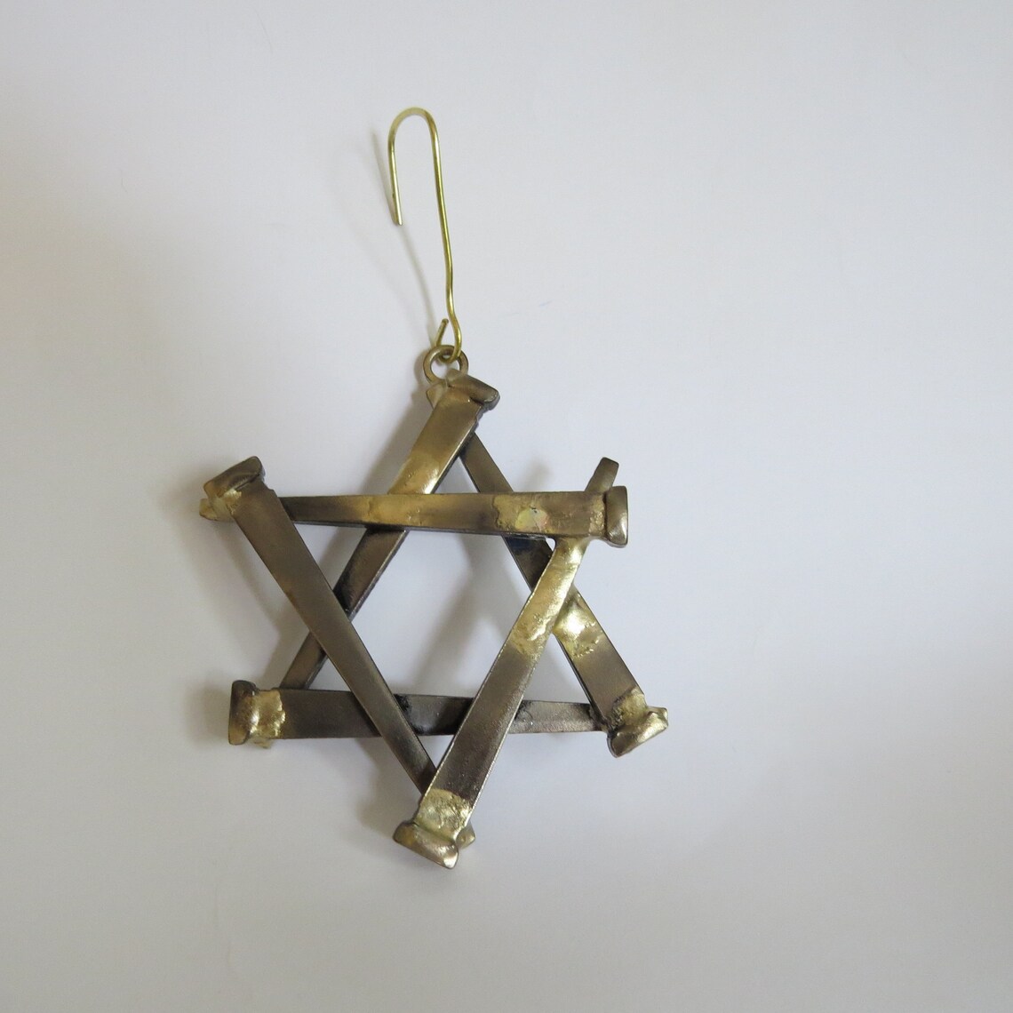 STAR OF DAVID Jewish Star Ornament Made of Brass and Steel Nails Etsy